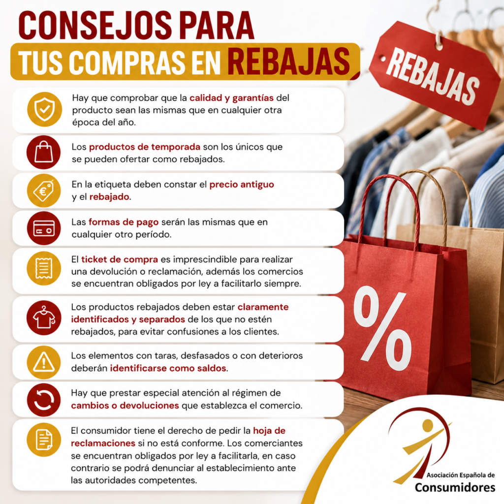  SEGÚN ESTUDIO DE LA ASOCIACIÓN ESPAÑOLA DE CONSUMIDORES CADA ESPAÑOL QUE IRÁ A REBAJAS DE VERANO GASTARÁ 111 €